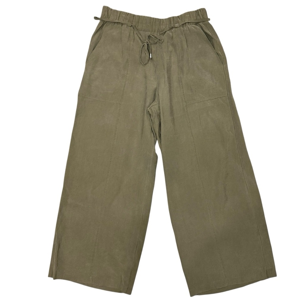 ZARA‎ modal blend wide leg olive green pants size large